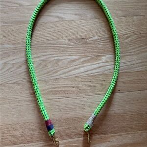 Clare V bright Green sailcord purse strap.
